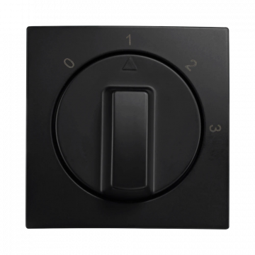 ION industries centraalplaat met draaiknop 3-standenschakelaar met nulstand - E1 mat zwart (11.302.116)