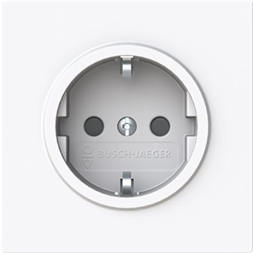 ABB Busch-Jaeger stopcontact met randaarde met kinderbeveiliging - Art Linear studiowit (2CKA002013A5489)