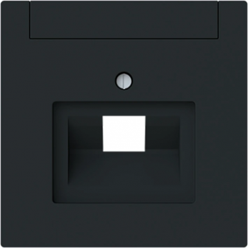 ABB Busch-Jaeger centraalplaat voor datadoos 1 x RJ45 - Art Linear zwart mat (1803-45M)