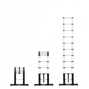 VONROC telescoopladder PRO met softclose en dwarsbalk 3,2m (werkhoogte 3,8m) (TL504XX)