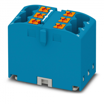 Phoenix Contact rijgklem met push-in aansluiting 6-draads 2.5mm2 - blauw (PTFIX 6X2,5 BU)
