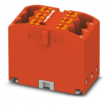 Phoenix Contact rijgklem met push-in aansluiting 6-draads 2.5mm2 - rood (PTFIX 6X2,5 RD)
