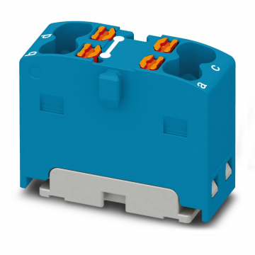 Phoenix Contact rijgklem met push-in aansluiting 4-draads 1.5mm2 - blauw (PTFIX 4X1,5 BU)