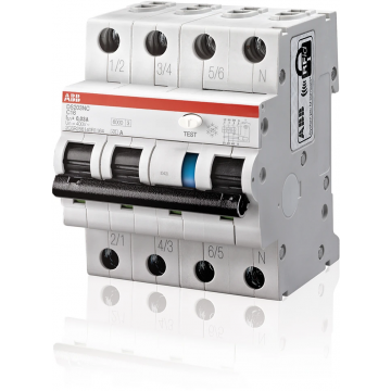 ABB aardlekautomaat 3-polig+nul 25A B-kar 30mA (DS203NC B25 A30)