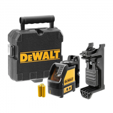 DeWALT kruislijnlaser 2 stralen groen 15 meter AA met beugel (DW088CG-XJ)