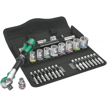 Wera dopsleutelset metrisch 8100 SB 6 zyklop speed-ratelset 3/8" - 29 delig (05004046001)