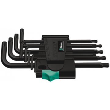 Wera torxsleutelset stiftsleutel 967/9 TX 1 blacklaser TX8-TX40 - 9 delig (05024242001)