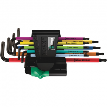 Wera torxsleutelset stiftsleutel haaks 967/9 TX BO Multicolour 1 TX8-TX40 - 9 delig (05024335001)