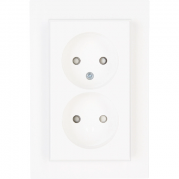 Kopp stopcontact 2-voudig zonder randaarde - HK07 arctic wit (950013002)