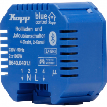 Kopp inbouw rolluik-/jalouzieschakelaar, 2-kanaals, 4-draads, met bluetooth mesh-technologie (864004011)