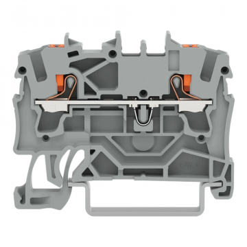 Wago rijgklem 2-draads 2.5mm met drukknop grijs per 100 stuks (2202-1201)