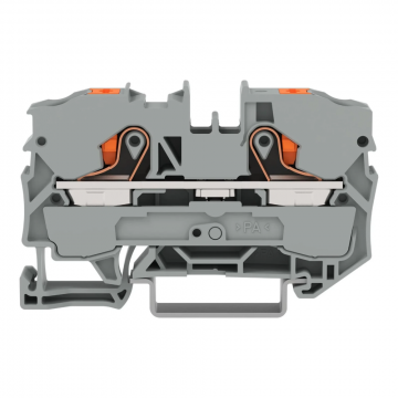 Wago rijgklem 2-draads 10mm met drukknop grijs per 25 stuks (2210-1201)