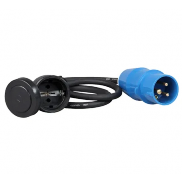 Kopp CEE-verlengsnoer contactstop 3-polig 230V 6H 16A IP44 naar stopcontact - 40cm kabel - blauw (147501406)