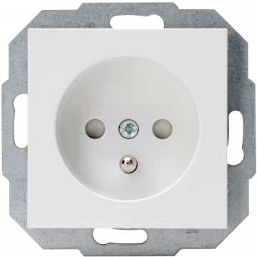 Kopp stopcontact met penaarde en kinderbeveiliging - HK07 arctic wit (940413007)