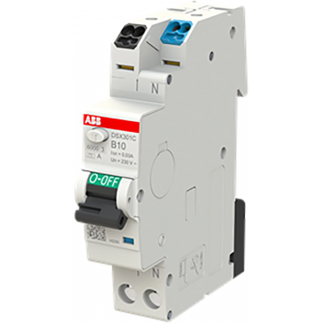 ABB Componenten FlexLine aardlekautomaat 1-polig+nul 10A B-kar 30mA (DSX301C B10 A30)