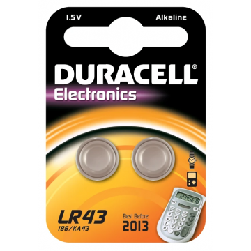 Duracell knoopcel batterijen alkaline LR43 1.5V - verpakking 2 stuks (43)