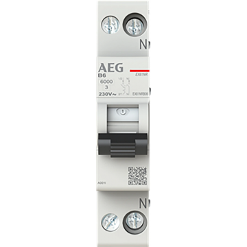 AEG installatieautomaat 1-polig+nul 6A B-kar (EX61NRB06)