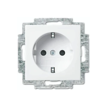 ABB stopcontact met randaarde en kinderbeveiliging - Busch-balance SI zuiver wit (20 EURB-914)