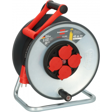 BRENNENSTUHL bouwkabelhaspel 4-voudig H07RN-F 3x1.5mm staal IP44 40 meter - zwart (9191400110)