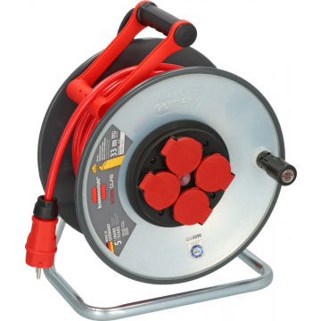 BRENNENSTUHL bouwkabelhaspel 4-voudig H07BQ-F 3x2.5mm staal IP44 33 meter - rood (9192330210)