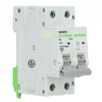 Noark installatieautomaat 1-polig+nul 6A B-Kar (Ex9BN 1PN B6)