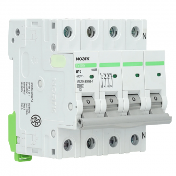 Noark installatieautomaat 3-polig+nul 10A B-Kar (Ex9BN 3PN B10)