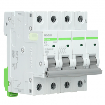 Noark installatieautomaat 3-polig+nul 20A B-Kar (Ex9BN 3PN B20)
