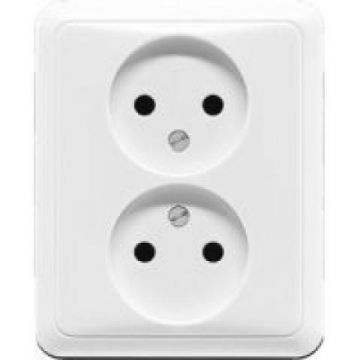 JUNG stopcontact 2-voudig zonder randaarde 16A 250V - CD500 crème wit (5010U)