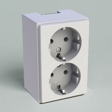 ATTEMA stopcontact opbouw met randaarde geschikt voor K25/P25 - wit (AT5582)