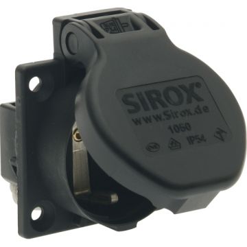 SIROX machine contactdoos inbouw 3-polig met klapdeksel IP54 zwart (601.156-3)