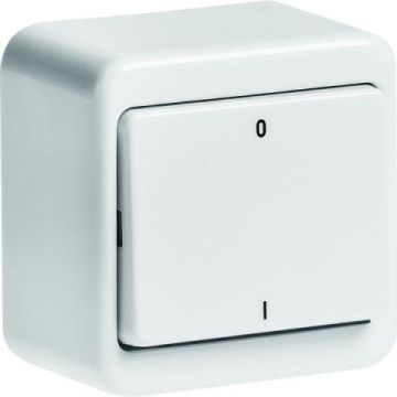 Hager Berker opbouw schakelaar 2-polig 10A 250V - polar wit (61300249)