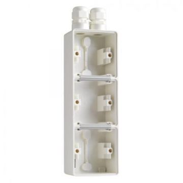 Niko Hydro - Onderbak 3-voudig verticaal 2 ingangen Alpinwit IP55 (701-84352)