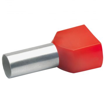 Klauke Twin adereindhuls geïsoleerd 10mm2 rood - per 100 stuks (87614)