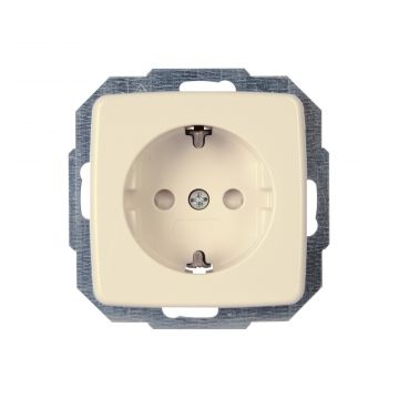 Kopp RIVO stopcontact inbouw met randaarde en kinderbeveiliging 1-voudig creme
