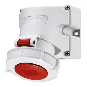 Mennekes CEE wandcontactdoos 5-polig 400V 6H 16A IP67 TwinCONTACT (9142)