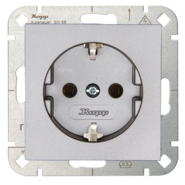 Kopp stopcontact met randaarde - HK07  staal (94347009)