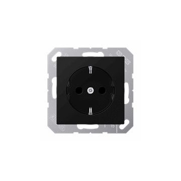 JUNG stopcontact kinderbeveiliging met randaarde 1 voudig - A500 grafiet (A1520BFKISWM)
