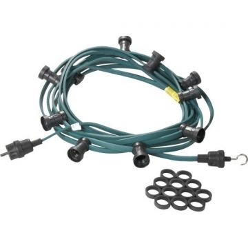 JÄGER-DIREKT Aansluitklare prikkabel 40 fittingen 2x1.5 mm2 20 m groen