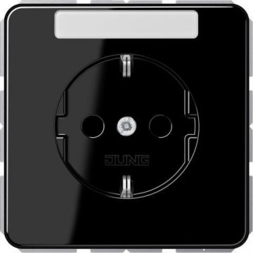 JUNG CD500 wandcontactdoos met tekstkader zwart