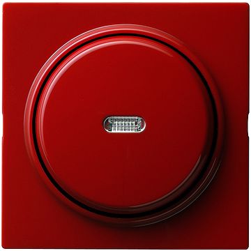 Gira S-color wisseldrukcontact met wip, afdekking en controlevenster rood