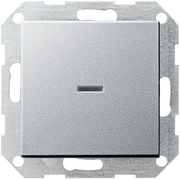 Gira tast-controleschakelaar 2-polig - systeem 55 aluminium (012226)
