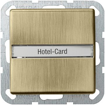 Gira Hotel-Card-drukcontact met tekstkader - systeem 55 brons (0140603)