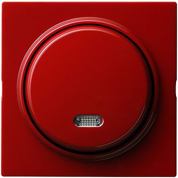Gira S-color drukcontact met korte slag, afdekking, wip en controlovenster 42V rood