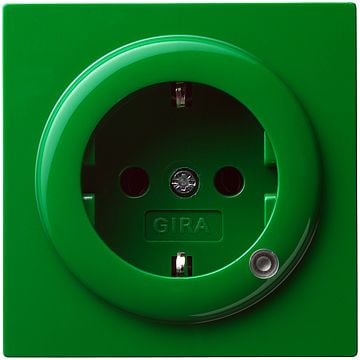 Gira S-color wandcontactdoos met randaarde en verlichting groen