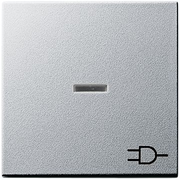 Gira wip met stekker symbool en controlevenster - systeem 55 aluminium (020926)
