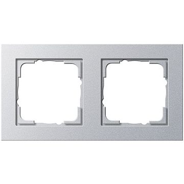 Gira E2 afdekraam 2-voudig aluminium (021225)