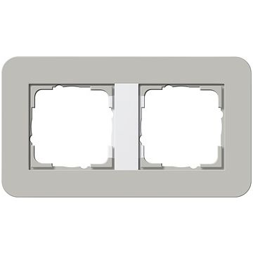 Gira E3 afdekraam 2-voudig grijs/zuiver wit