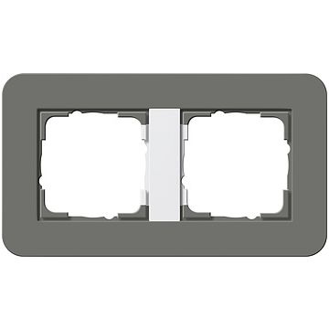 Gira E3 afdekraam 2-voudig donkergrijs/zuiver wit