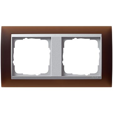 Gira Event afdekraam 2-voudig aluminium/opaque donkerbruin
