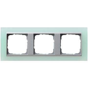Gira Event afdekraam 3-voudig aluminium/opaque mint